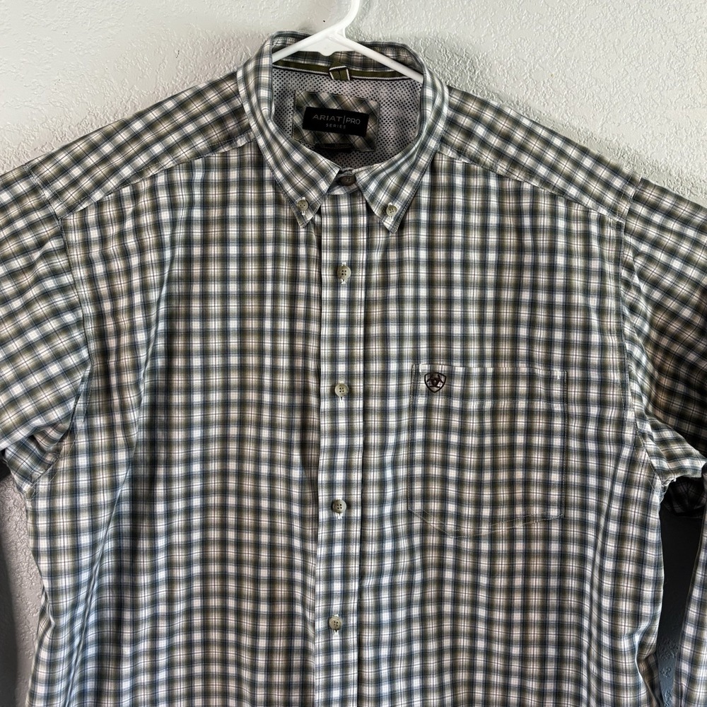 Ariat Pro Series Shirt Mens XXL Plaid Long Sleeve Button Down Western Workwear